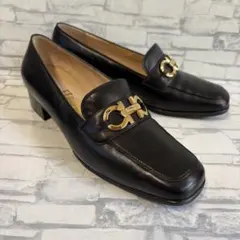 美品✨フェラガモ ガンチーニ ビットローファー レザー 黒 24cm