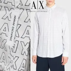 新品 A|X アルマーニエクスチェンジ オールオーバーロゴ 長袖シャツ Lサイズ