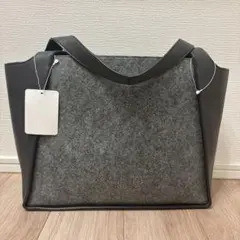 ステラマッカートニー　ロゴ　バッグ　フェルト　グレー　新品　ラージ