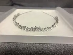 シルバー クリスタル ティアラ　カチューシャタイプ