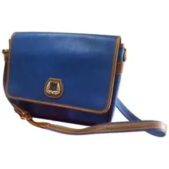 LANCEL ショルダーバッグ レザー ブルー 斜めがけ ヴィンテージ 本革