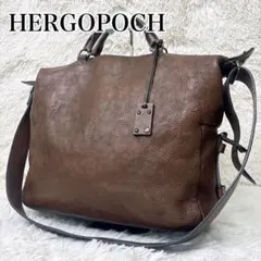 HERGOPOCHエルゴポック 2way トートバッグ ブラウン 本革 レザーのサムネイル