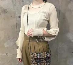 TOGA PULLA リブニット 長袖 ブラック 36のサムネイル