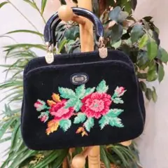 FEILER 花柄刺繍 ハンドバッグ 中型