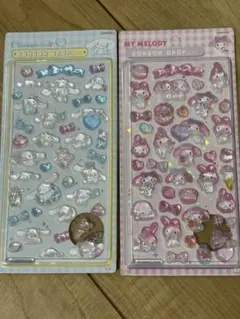 サンリオ　シナモロール　マイメロ　ボンボンドロップシール2枚セット