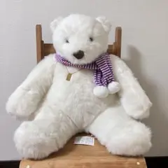 SEIBU モンスイユ 白クマぬいぐるみ2001年クリスマス・ゴールドタグ付きのサムネイル