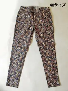 未使用品sabenaサベナ レディースローライズ花柄スキニーパンツ レギパン40