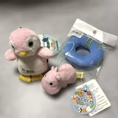 AMUSE ぷちまる どうぶつえん マスコット かば&ペンギンストラップセット
