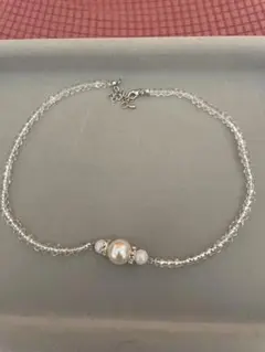 ハンドメイド パール調ビーズ ネックレス