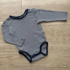 最終値下げ！【H&M】オーガニックコットンストライプ長袖ボディスーツ（70㎝）