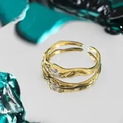 【ゴールド】silver925 スターリングシルバー デザインリング