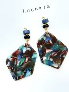 5点で450円引き ハンドメイドピアス 樹脂ピアス 大ぶりピアス