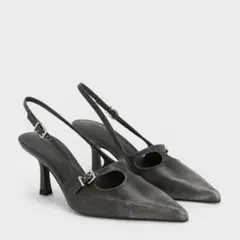 n*7様 CHARLES & KEITH バックルポインテッドトゥスリングバック