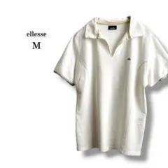 【ellesse】エレッセ　半袖ポロシャツ　テニス　ゴルフ　綿混　ホワイト　M