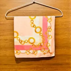 CELINE セリーヌ 大判ハンカチ スカーフ マカダム チェーン ピンクのサムネイル