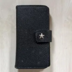 手帳型スマホケース ブラック AQUOS Xx2 mini 星型スタッズ付き