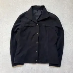 ジャケット ブルゾン スエード調 大人カジュアル 羽織り 古着 薄手 シンプル