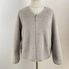 訳あり美品 UNIQLO ユニクロ ソフトボアフリースVネックカーディガン L