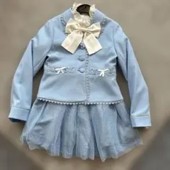 入学式　水色フォーマルスーツ　おまけヘアゴムつき