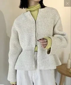 【mystic】メランジペプラムカーディガン