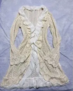 希少axes femme 2重フリルカーディガン　レース　リズリサ姫系