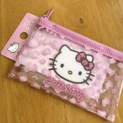 ハローキティファスナーフラットポーチ ラメポーチ ダイソー