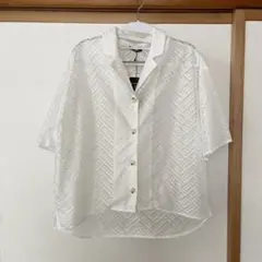 アベイル 半袖 開襟シャツ レース 新品タグ付き Mサイズのサムネイル