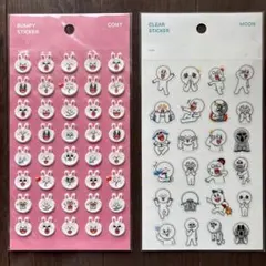 韓国で購入 貴重 LINE FRIENDS キャラクターシール2種セットのサムネイル