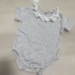 BBABBA ベージュ 半袖ロンパース M 韓国子供服 80cm 女の子