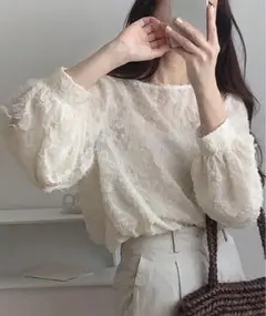 LAUIRラウアー 長袖ブラウス ベージュ色XLサイズ