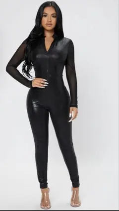 ブラックボンテージオールインワン