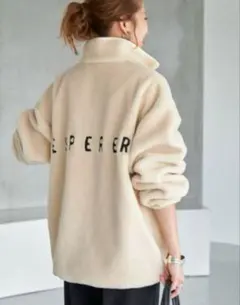 本日お値下げスピックアンドスパン　クリーム色 フリース ボア　ジャケット