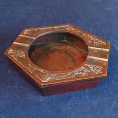 六角形の金属製灰皿　アンティーク　レトロ　記念品