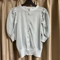 snidel ライトブルー　シアーカーディガン　ラメ