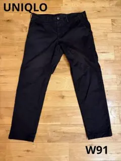 ユニクロ UNIQLO スリム フィット ノータック チノパンツ 91 ブラック