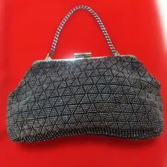 T】ハンドメイド ブラック ビーズ ハンドバッグ 225 - メルカリ