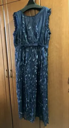 未着用！ロングドレス　大きいサイズ　2XL(3L) 紺　結婚式　発表会　キラキラ