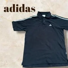 adidas アディダス ポロシャツ ブラック 万国旗タグ スリーストライプス