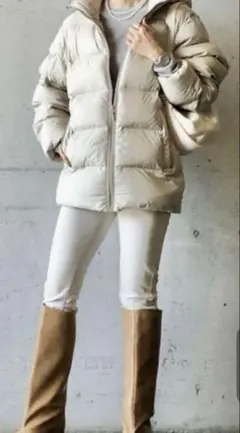 ユニクロ新品Lオフホワイトヒートテックウルトラストレッチハイライズレギンスパンツ