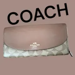 COACH ロゴ入り長財布 ブラウン/ベージュ