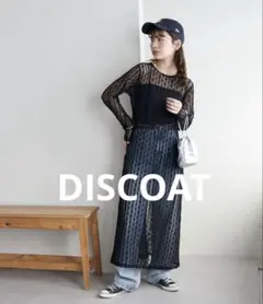 DISCOAT カットレースワンピース　新品　セール　レース　ワンピ　ブラック