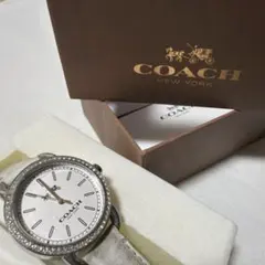 COACH コーチ 腕時計 白文字盤 ラインストーンベゼル - メルカリ