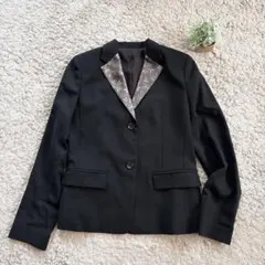 【Gabardine KT】花柄テーラードジャケット フェイクポケット 肩パットのサムネイル