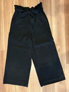 ROPE' PICNIC 黒のウエストリボン付きワイドパンツ