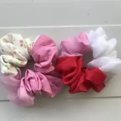 ピンク可愛いシュシュセット