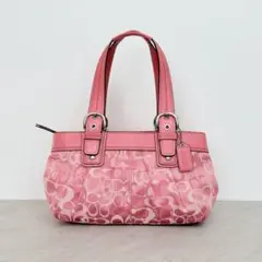 Coach Pink Signature Pleated Shoulder