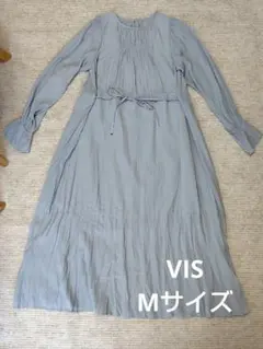 VIS 長袖ワンピース　水色