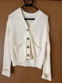 GU アイボリー ニットカーディガン