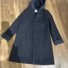 【★SALE★】トゥモローランド　ネイビー フード付き ウールコート