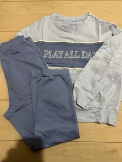 【未使用に近い】GU キッズ パジャマセット 130サイズ ライトブルー